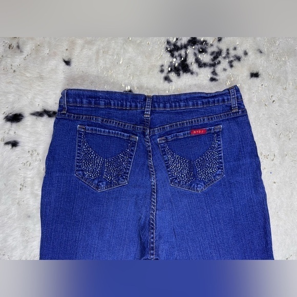 NYDJ Vintage Dark Wash High Rise Straight Leg Tummy Tuck Denim Jeans Size 16 - Picture 8 of 10